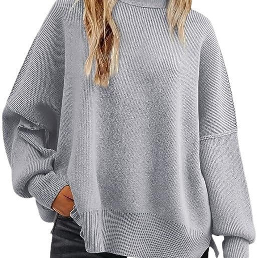Damer Oversized Stickad Tröja med Breda Ärmar och Strukturerad Yta Eva Jonsson-Eva Jonsson