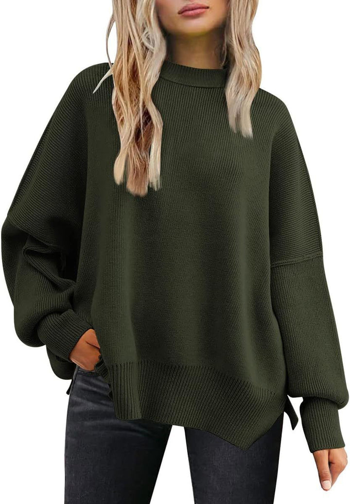 Damer Oversized Stickad Tröja med Breda Ärmar och Strukturerad Yta Eva Jonsson-Eva Jonsson