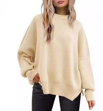 Damer Oversized Stickad Tröja med Breda Ärmar och Strukturerad Yta Eva Jonsson-Eva Jonsson