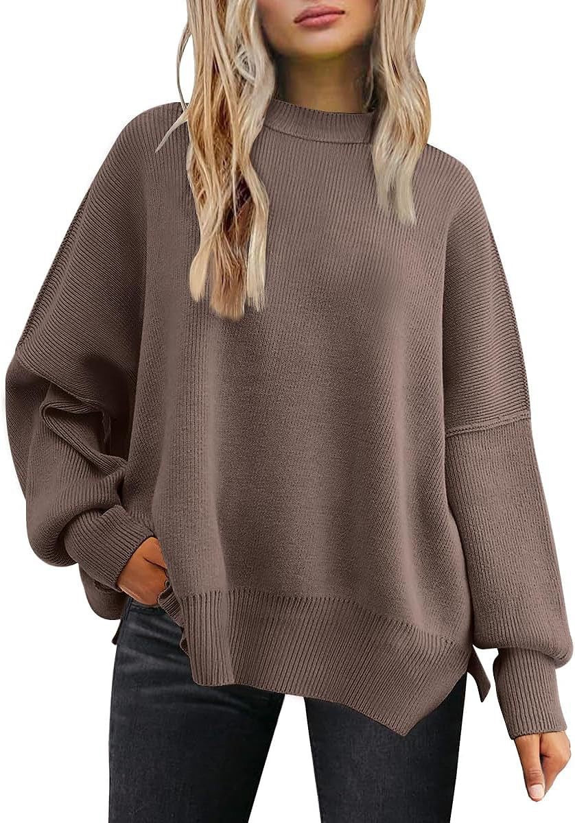 Damer Oversized Stickad Tröja med Breda Ärmar och Strukturerad Yta Eva Jonsson-Eva Jonsson