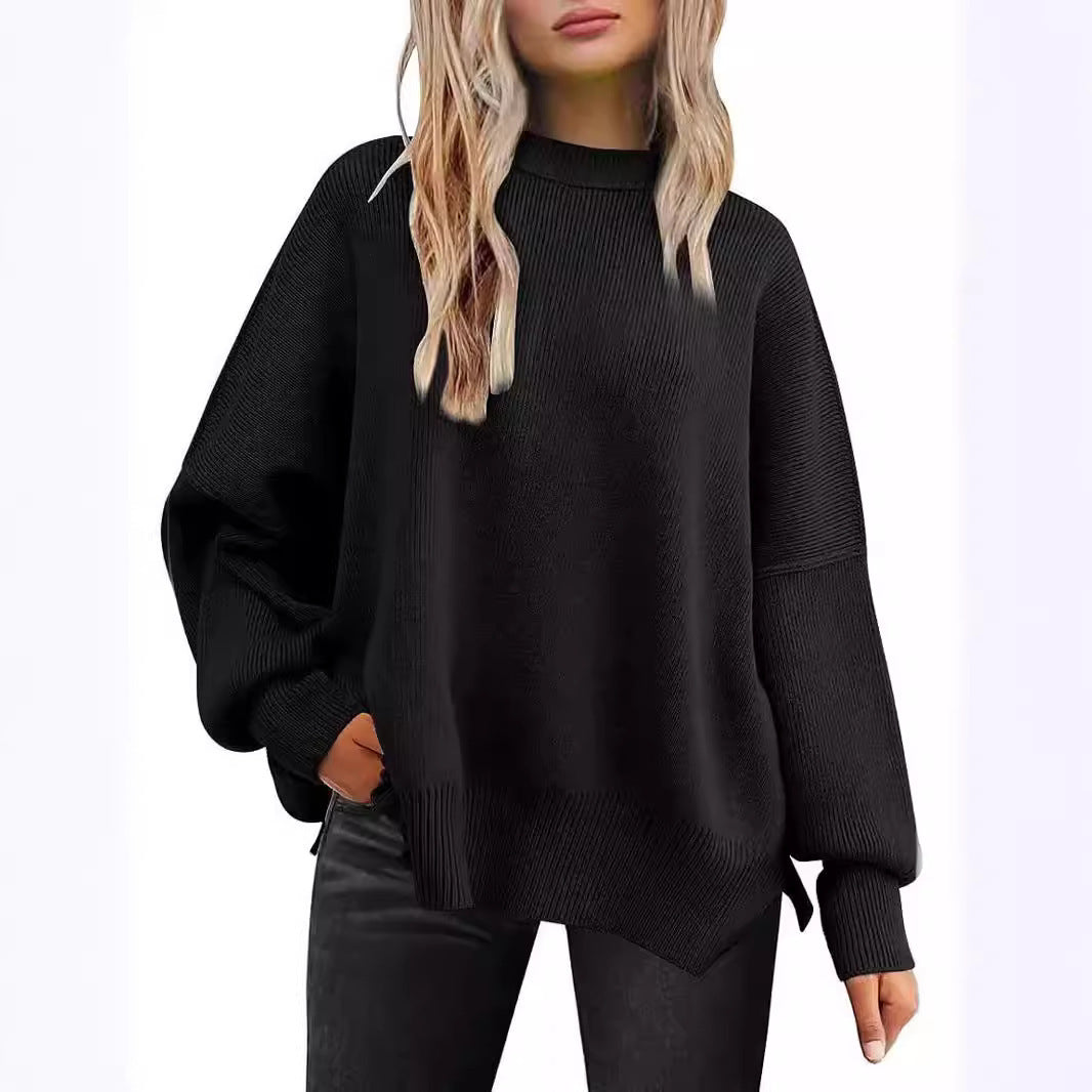 Damer Oversized Stickad Tröja med Breda Ärmar och Strukturerad Yta Eva Jonsson-Eva Jonsson