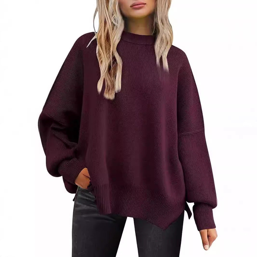 Damer Oversized Stickad Tröja med Breda Ärmar och Strukturerad Yta Eva Jonsson-Eva Jonsson