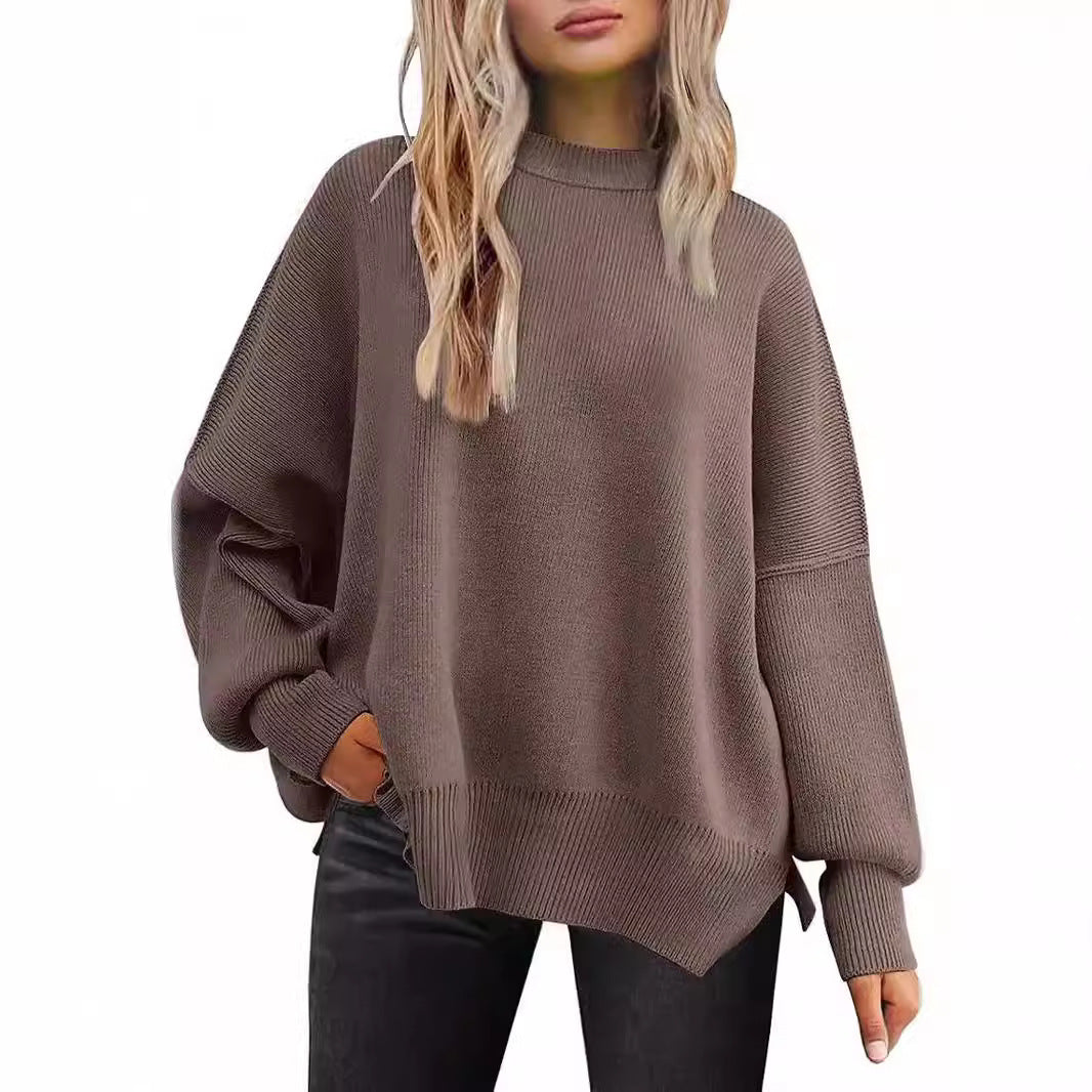 Damer Oversized Stickad Tröja med Breda Ärmar och Strukturerad Yta Eva Jonsson-Eva Jonsson