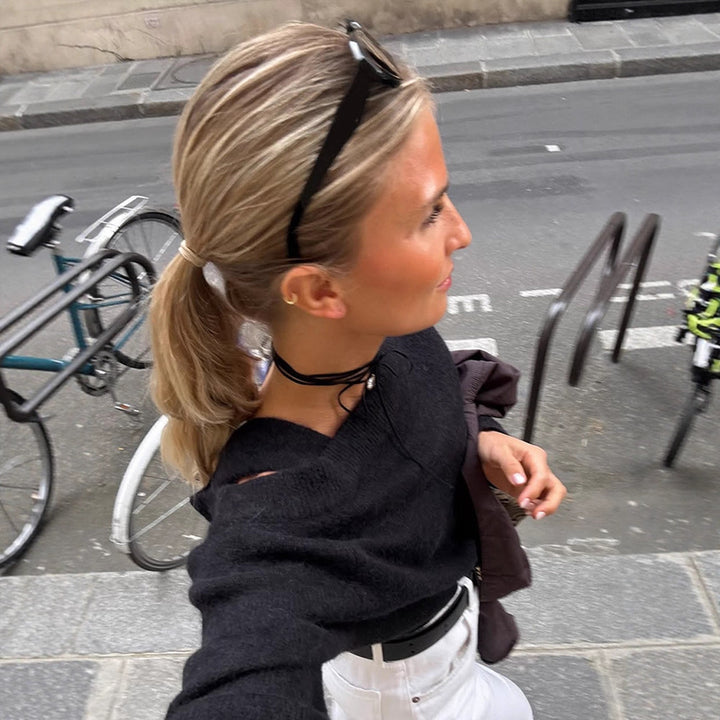 Damer Oversized Stickad Tröja med Cut-Out Ärmhål Eva Jonsson-Eva Jonsson