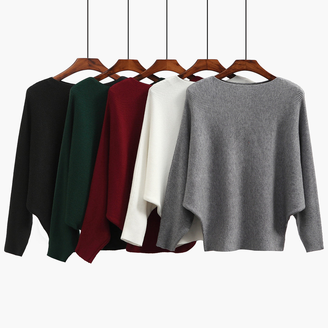 Damer Oversized Stickad Tröja med Raffinerad Ribbdesign och Vid Skärning Mirla-Eva Jonsson