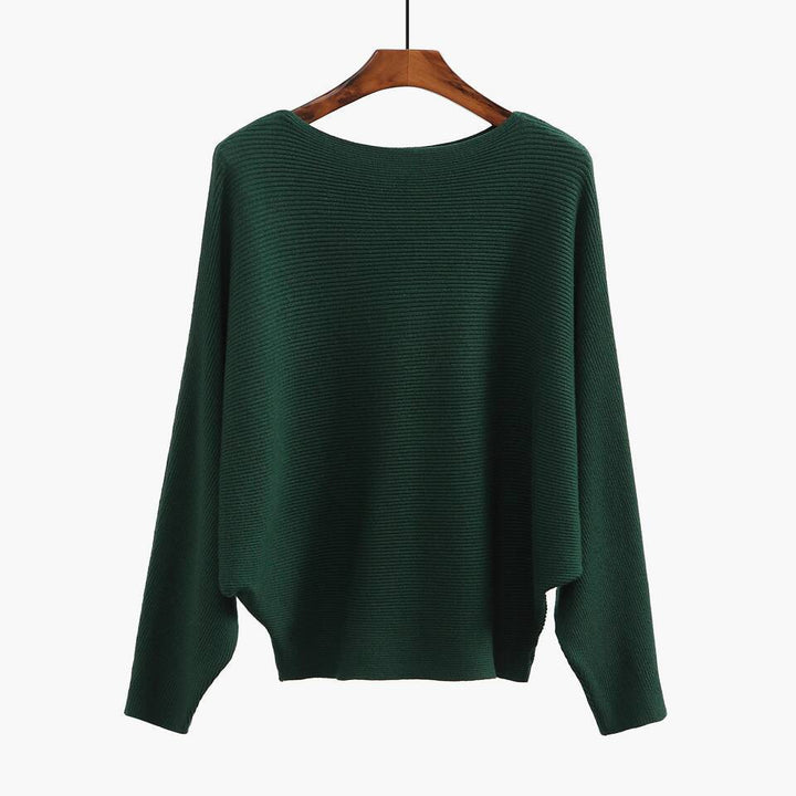 Damer Oversized Stickad Tröja med Raffinerad Ribbdesign och Vid Skärning Mirla-Eva Jonsson