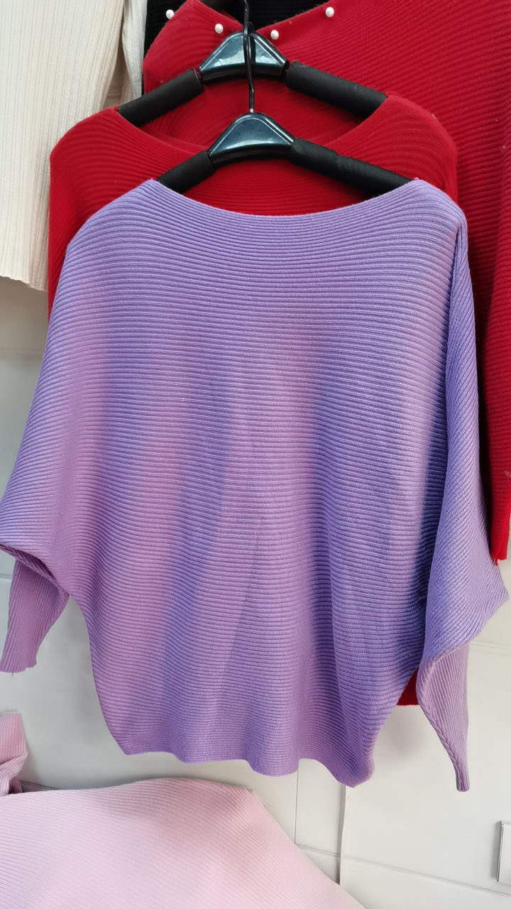 Damer Oversized Stickad Tröja med Raffinerad Ribbdesign och Vid Skärning Mirla-Eva Jonsson