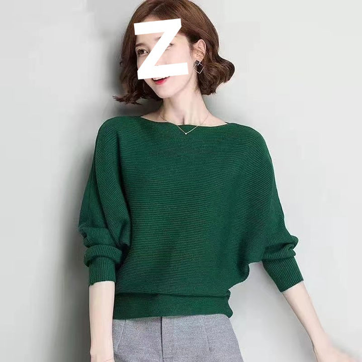Damer Oversized Stickad Tröja med Raffinerad Ribbdesign och Vid Skärning Mirla-Eva Jonsson