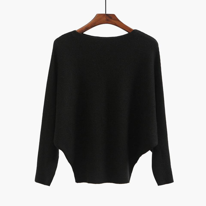 Damer Oversized Stickad Tröja med Raffinerad Ribbdesign och Vid Skärning Mirla-Eva Jonsson