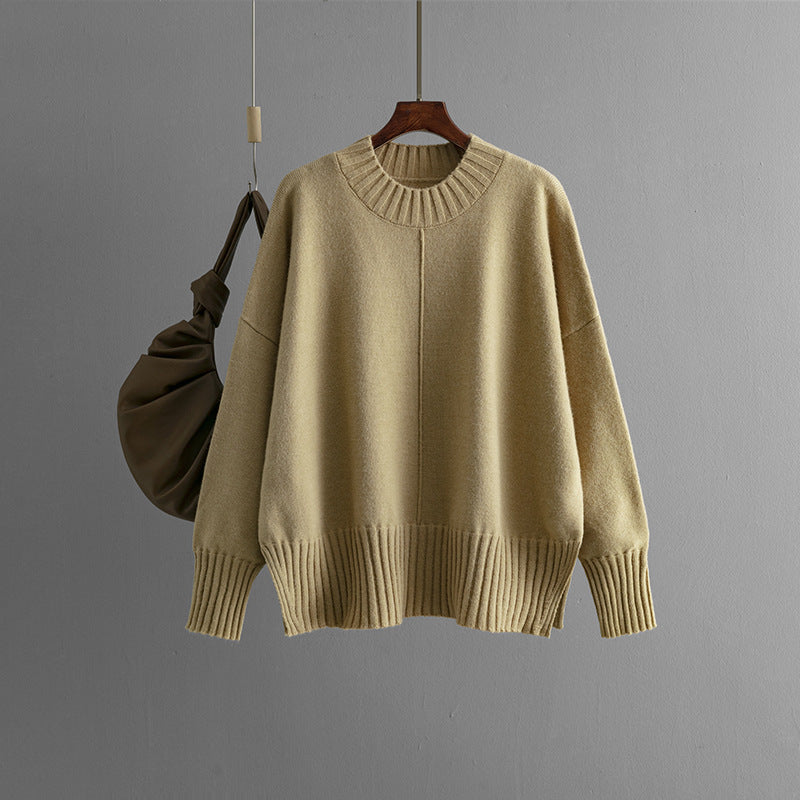 Damer Oversized Stickad Tröja med Ribbad Boande Mirla-Eva Jonsson
