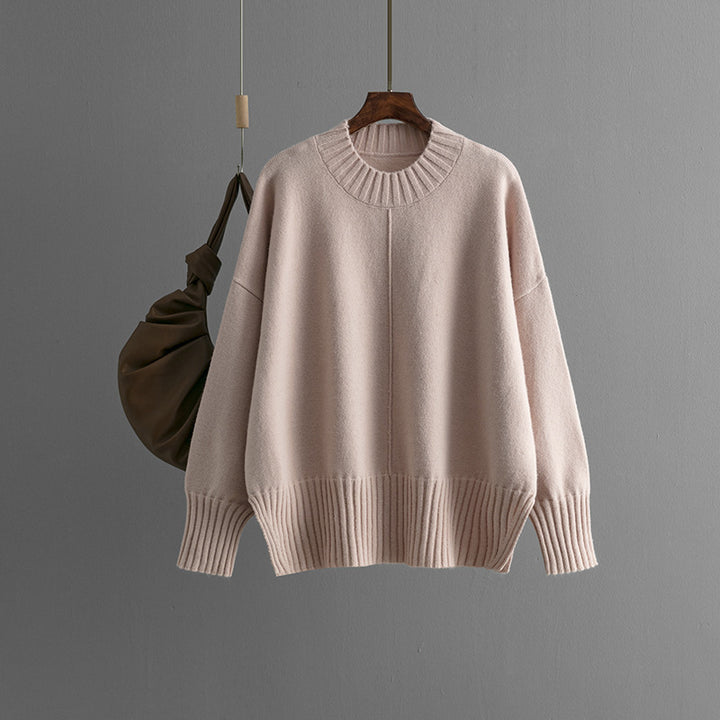 Damer Oversized Stickad Tröja med Ribbad Boande Mirla-Eva Jonsson