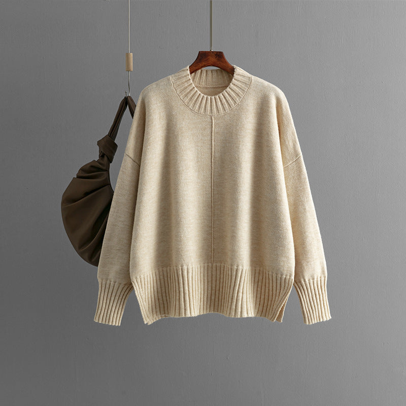 Damer Oversized Stickad Tröja med Ribbad Boande Mirla-Eva Jonsson