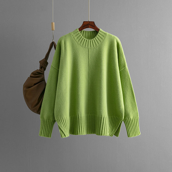 Damer Oversized Stickad Tröja med Ribbad Boande Mirla-Eva Jonsson