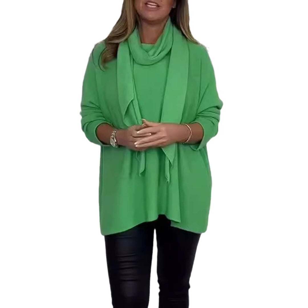 Damer Oversized Stickad Tröja med Stilig Rullkrage Mirla-Eva Jonsson