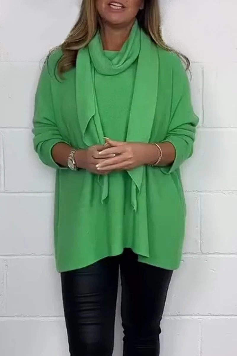 Damer Oversized Stickad Tröja med Stilig Rullkrage Mirla-Eva Jonsson
