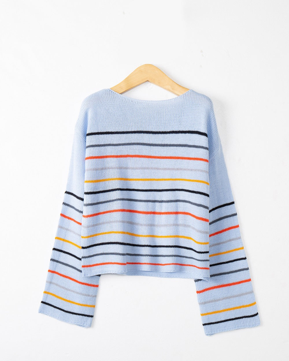 Damer Oversized Stickad Tröja med modernt Randmönster Mirla-Eva Jonsson