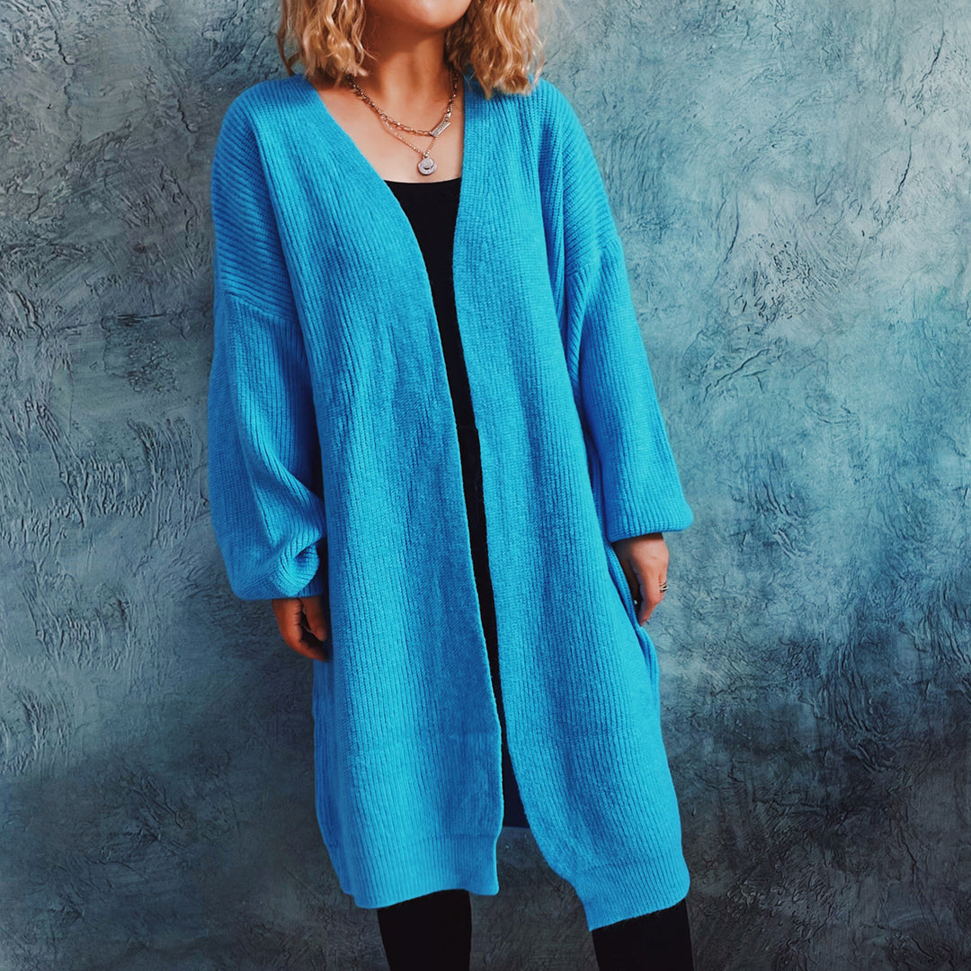 Damer Oversized Stickad jacka med djup V-hals och avslappnad passform Eva Jonsson-Eva Jonsson