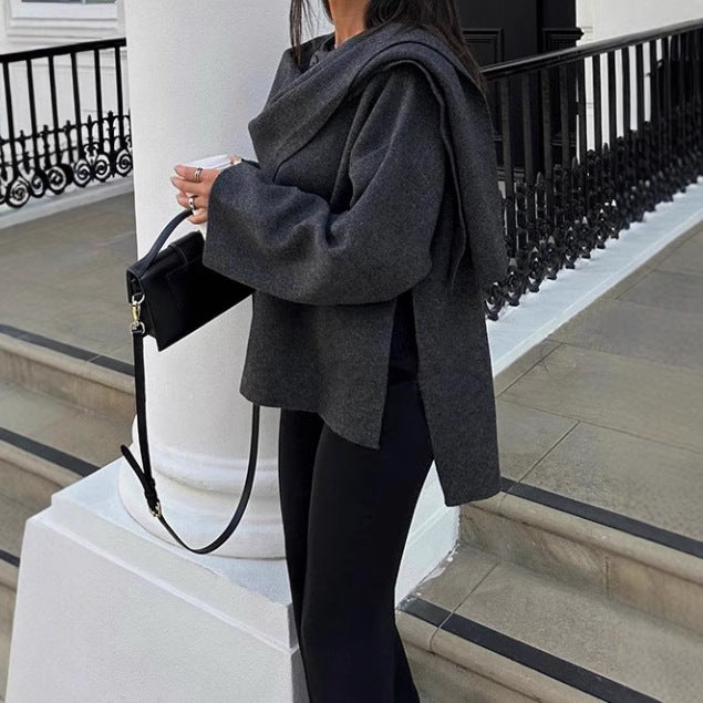 Damer Oversized Stickad jacka med elegant skärning och voluminösa ärmar Mirla-Eva Jonsson
