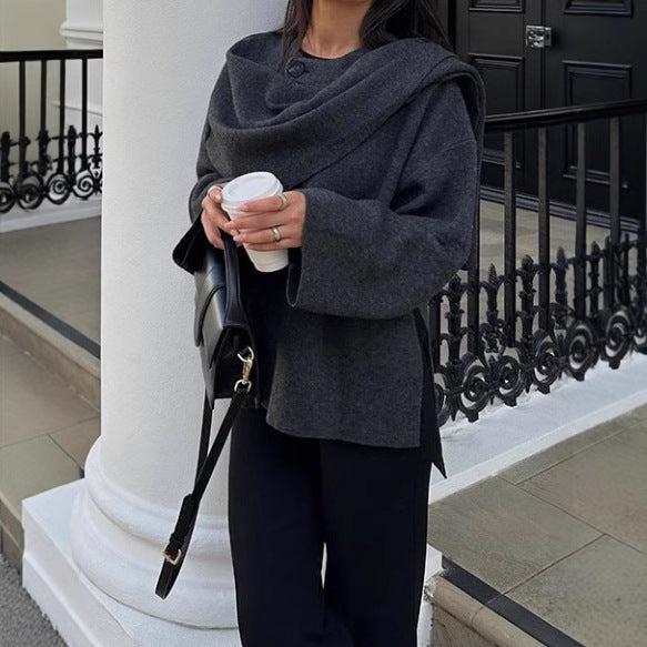 Damer Oversized Stickad jacka med elegant skärning och voluminösa ärmar Mirla-Eva Jonsson
