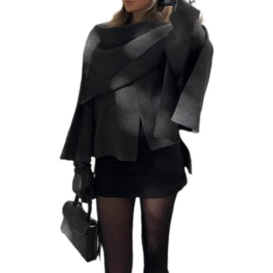 Damer Oversized Stickad jacka med elegant skärning och voluminösa ärmar Mirla-Eva Jonsson
