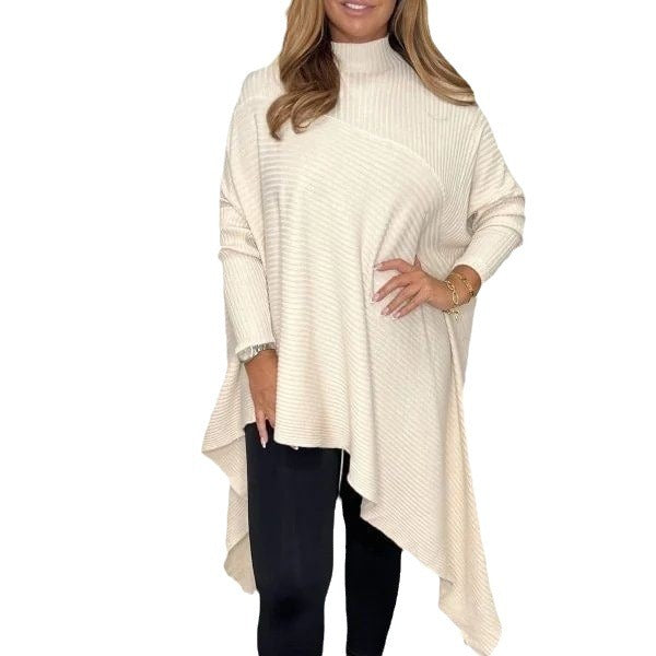 Damer Oversized Stickad tröja med asymmetrisk fåll Mirla-Eva Jonsson