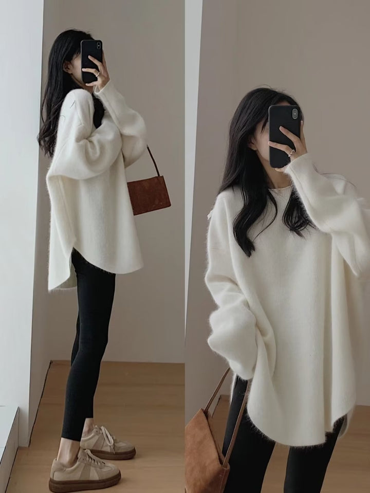 Damer Oversized Stickad tröja med avslappnad passform och mjukt material Mirla-Eva Jonsson