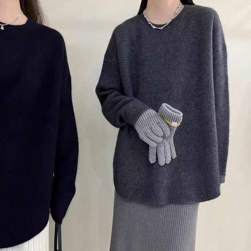 Damer Oversized Stickad tröja med avslappnad passform och mjukt material Mirla-Eva Jonsson