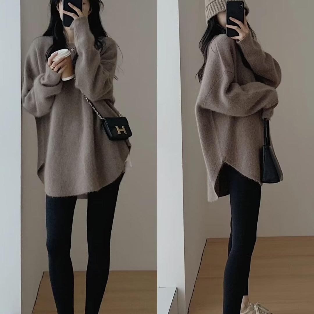 Damer Oversized Stickad tröja med avslappnad passform och mjukt material Mirla-Eva Jonsson