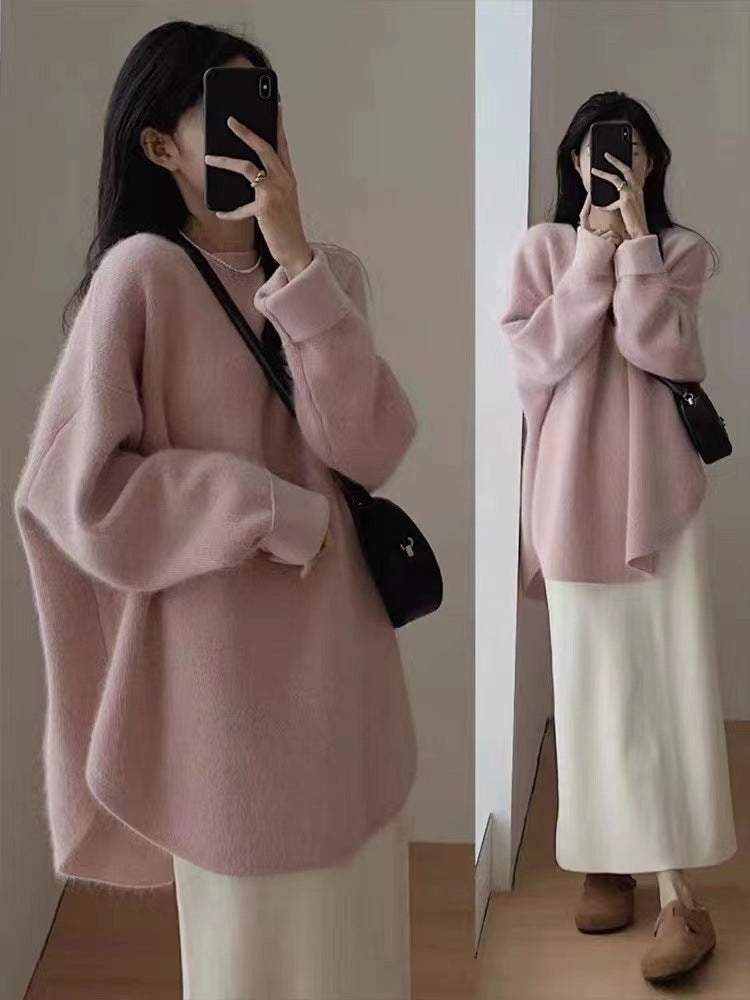 Damer Oversized Stickad tröja med avslappnad passform och mjukt material Mirla-Eva Jonsson