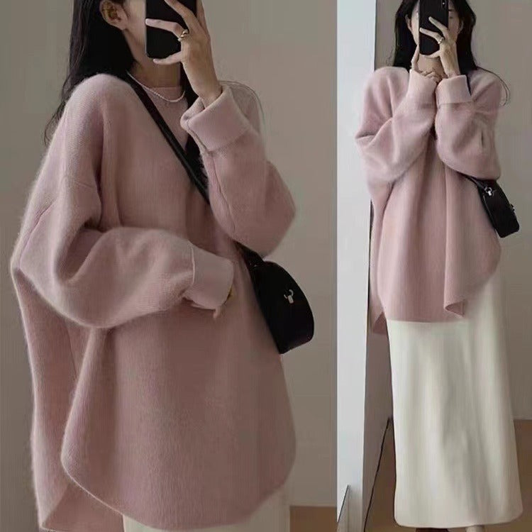 Damer Oversized Stickad tröja med avslappnad passform och mjukt material Mirla-Eva Jonsson