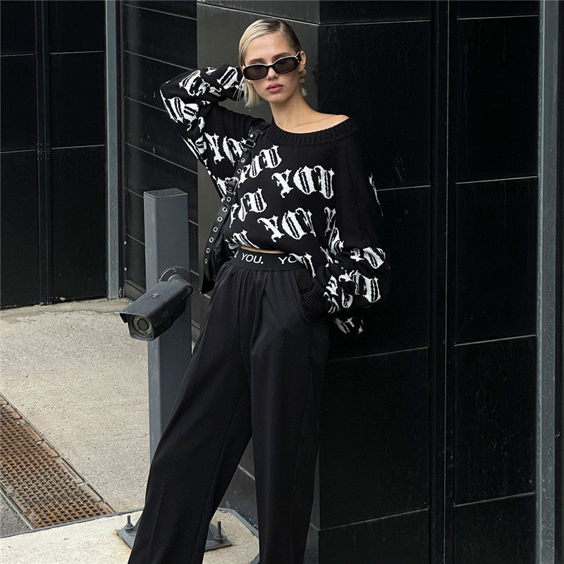 Damer Oversized Stickad tröja med grafiskt motiv Mirla-Eva Jonsson
