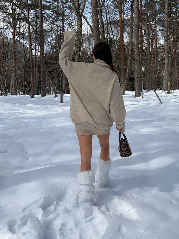 Damer Oversized Stickad tröja med hög krage Mirla-Eva Jonsson