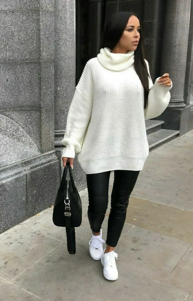 Damer Oversized Stickad tröja med hög krage och modern skärning Eva Jonsson-Eva Jonsson