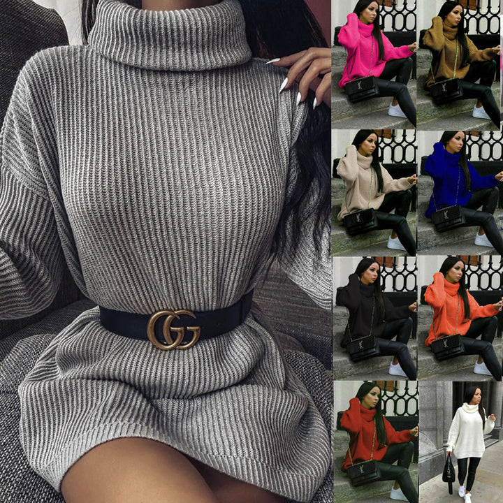 Damer Oversized Stickad tröja med hög krage och modern skärning Eva Jonsson-Eva Jonsson
