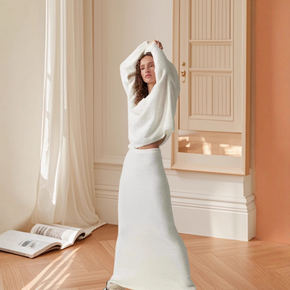 Damer Oversized Stickad tröja med hög midja och sidnaht Mirla-Eva Jonsson