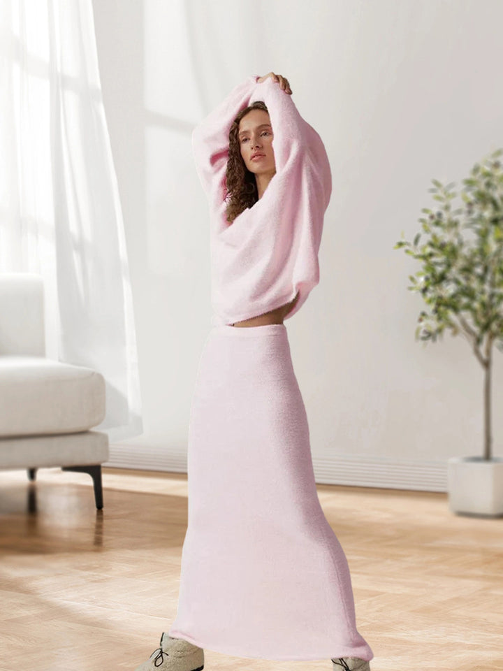Damer Oversized Stickad tröja med hög midja och sidnaht Mirla-Eva Jonsson