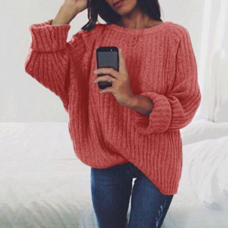Damer Oversized Stickad tröja med mild ribbstruktur och vid skärning Eva Jonsson-Eva Jonsson