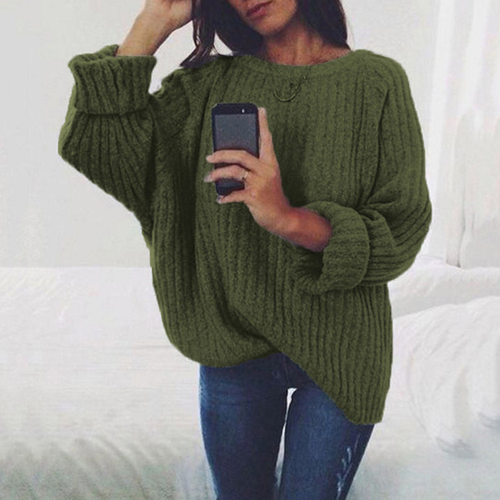 Damer Oversized Stickad tröja med mild ribbstruktur och vid skärning Eva Jonsson-Eva Jonsson