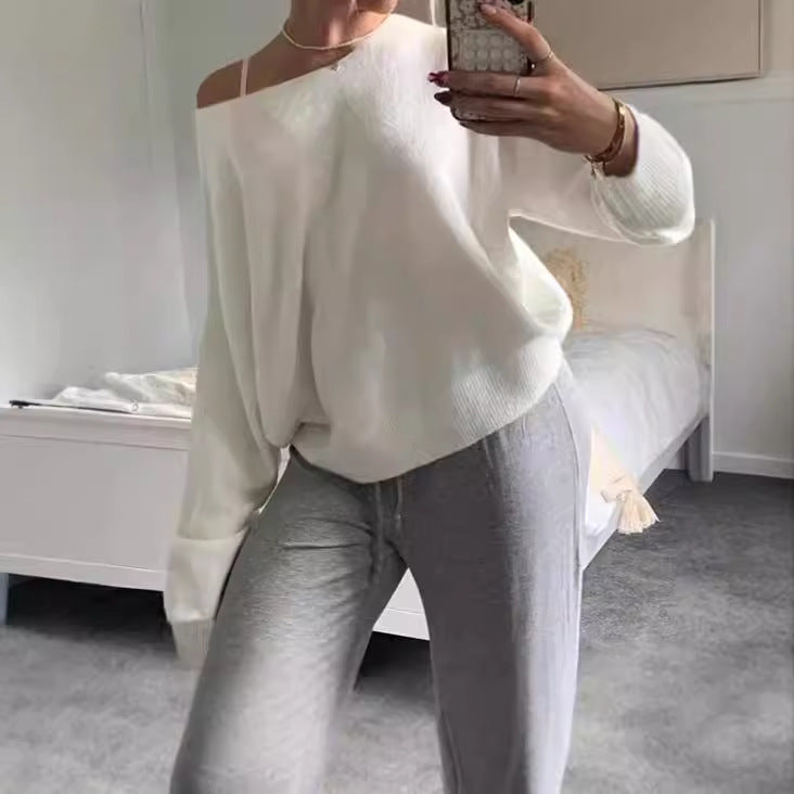 Damer Oversized Stickad tröja med off-shoulder design Mirla-Eva Jonsson