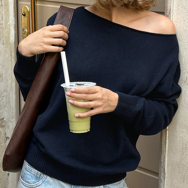Damer Oversized Stickad tröja med off-shoulder design Mirla-Eva Jonsson