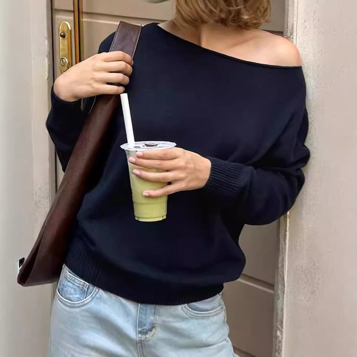 Damer Oversized Stickad tröja med off-shoulder design Mirla-Eva Jonsson