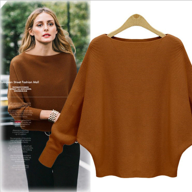 Damer Oversized Stickad tröja med off-shoulder design och avslappnad passform Eva Jonsson-Eva Jonsson