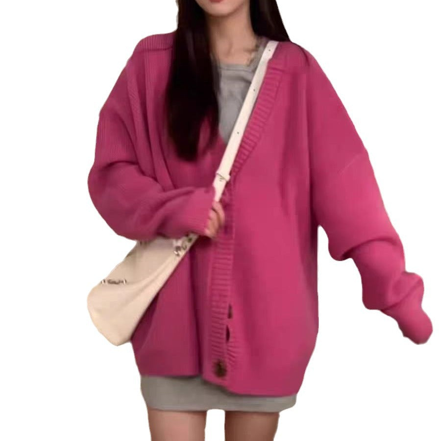 Damer Oversized Stickjacka med breda ärmar och knappdetaljer Mirla-Eva Jonsson