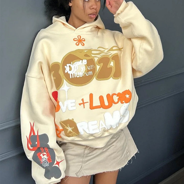 Damer Oversized Streetwear Hoodie Mirla-Eva Jonsson