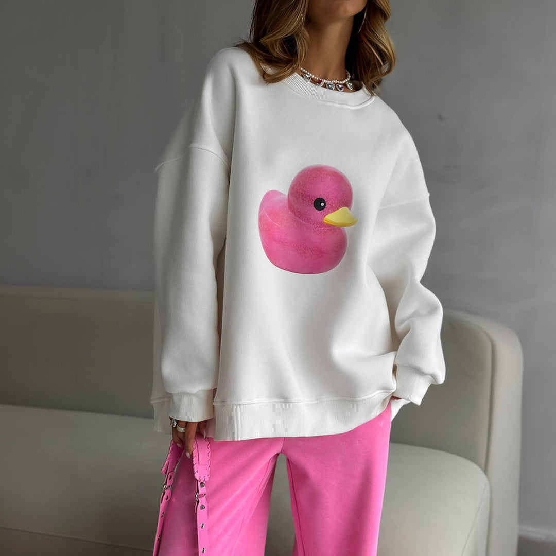 Damer Oversized Sweater med Bunny-Print Mirla-Eva Jonsson