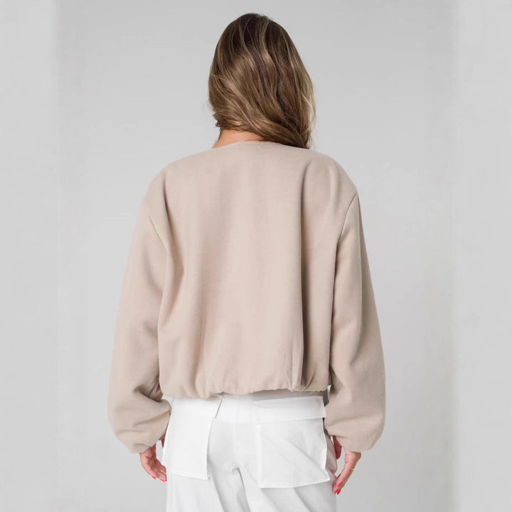 Damer Oversized Sweatjacka med avslappnad passform och blank yta Eva Jonsson-Eva Jonsson