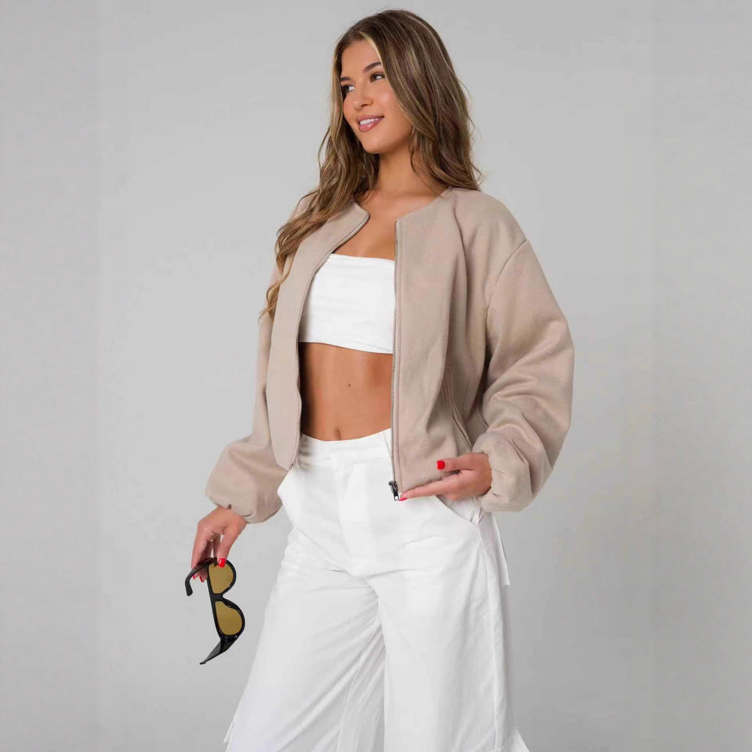 Damer Oversized Sweatjacka med avslappnad passform och blank yta Eva Jonsson-Eva Jonsson