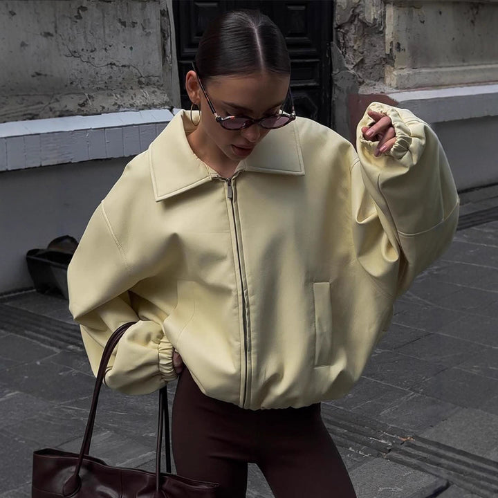 Damer Oversized Sweatjacka med modern ståkrage Eva Jonsson-Eva Jonsson