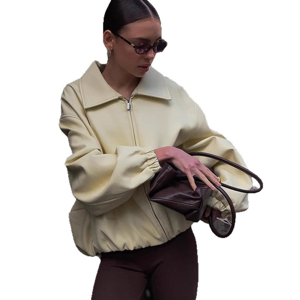 Damer Oversized Sweatjacka med modern ståkrage Eva Jonsson-Eva Jonsson