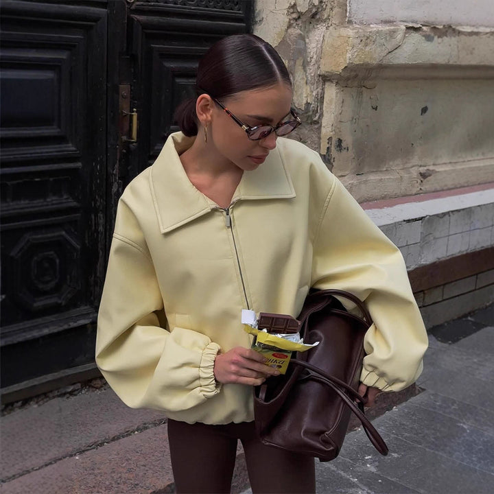 Damer Oversized Sweatjacka med modern ståkrage Eva Jonsson-Eva Jonsson